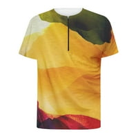 Мъже тениски с къс ръкав многоцветна градиентна отпечатана риза с тениска с тениска за мъжки ваканция за пътуване