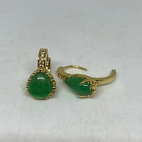 Истински зелени нефрит златни бронзови обеци
