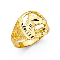 Jewels 14K жълто злато мъжки модни годишнини с пръстен 8.5