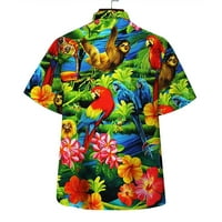 Мъжки отпечатани хавайски ризи с къс ръкав по плажни ризи