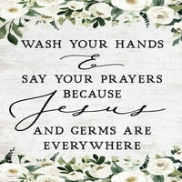 Измийте ръцете си с надписани и облицовани